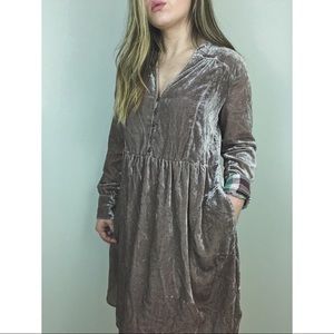 Purple Velvet Midi Dress